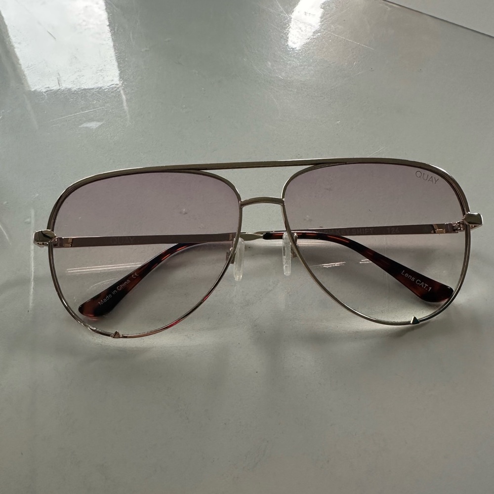 Quay Australia Pink Aviator Sunglasses Classic Design